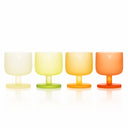 Autumn Osmanthus glass set: 4 frosted glasses from ivory to golden amber, with an osmanthus motif