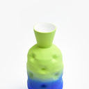 pineapple vase lime & cobalt blue