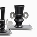 layered handle vase black
