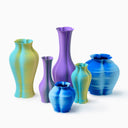 3D printed vase VB001 S cyan & mango