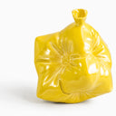 Yifan Renxu dice vase in an iridescent golden-yellow and pearlescent glaze, balanced on one corner