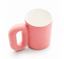 Ran Xiang Fei super-BIG mug in a satin-matte pink stoneware finish, 800ml with an ergonomic handle