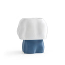 Studio.LUNA 3D printed lamp cover L001 with a petrol-blue base and translucent cloud-shaped shade, front view