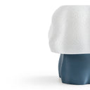 Close-up of the textured 3D printed cloud shade on the Studio.LUNA L001 lamp in petrol blue
