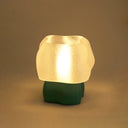 Studio.LUNA 3D printed lamp cover L001 with a forest-green base and translucent cloud-shaped shade