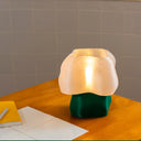 Studio.LUNA 3D printed lamp cover L001 with a forest-green base and translucent cloud-shaped shade