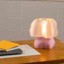 Studio.LUNA 3D printed lamp cover L001 with a soft pink base and translucent cloud-shaped shade